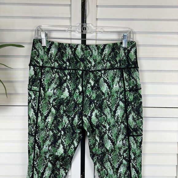 CVG Constantly Varied Gear Leggings Full Length Green Venom Snake Print Size L - Picture 6 of 9